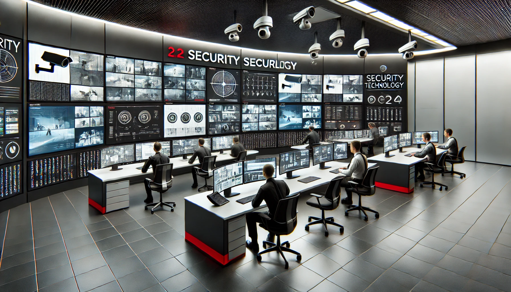 security control room with advanced surveillance technology